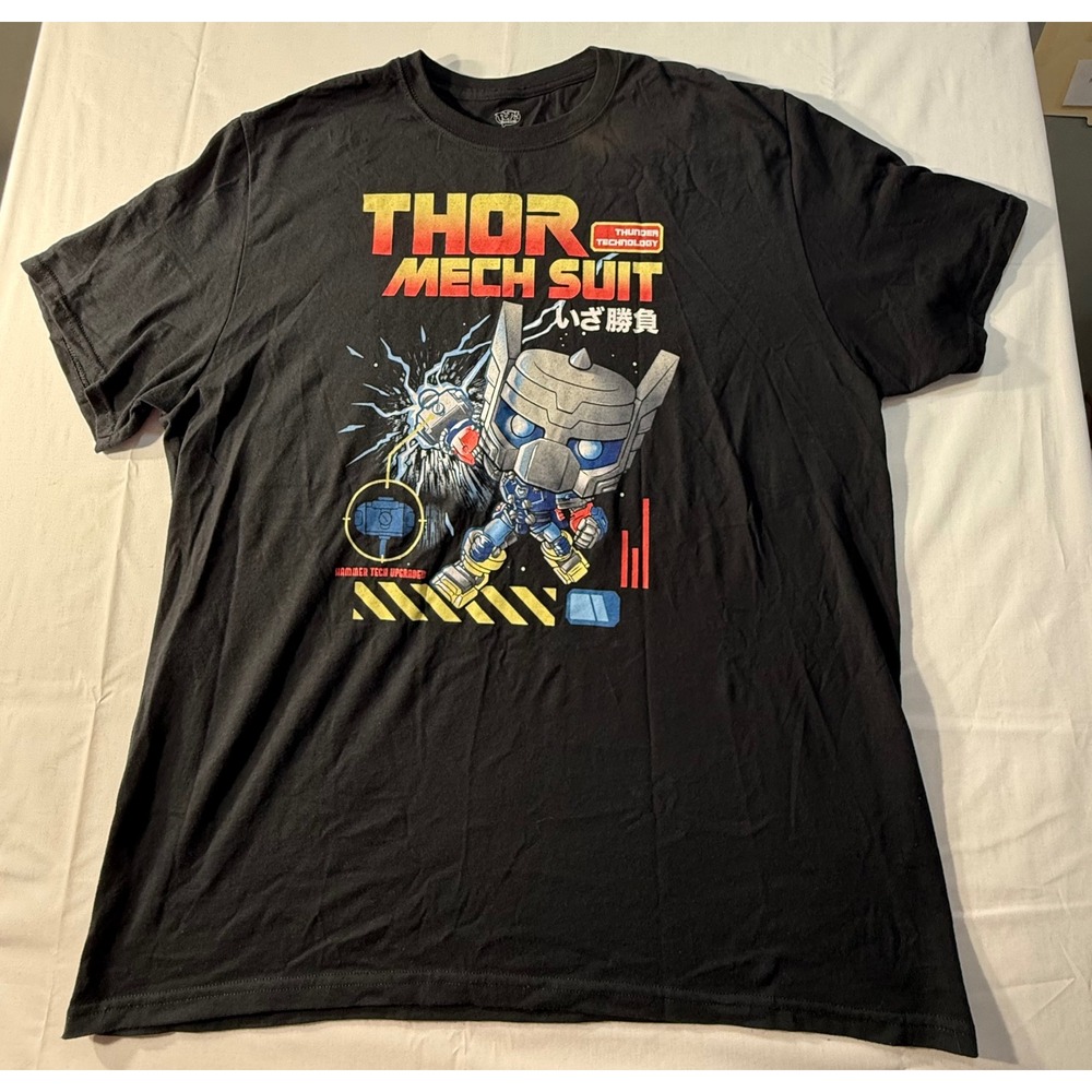 Marvel Funko Pop Tees Thor Mech Suit Black Graphic T-Shirt Mens XL